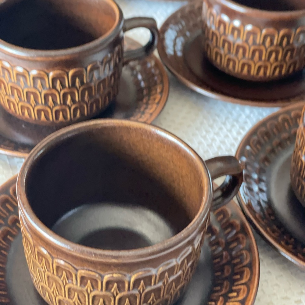 Wedgwood Brown Coffee  Cup Set, Mid Century Dinnerware, Tea Lover Gift